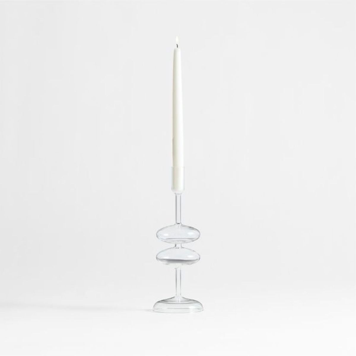 CRATE & BARREL - Candelabro Venezia en Vidrio 29 cm x 9 cm 