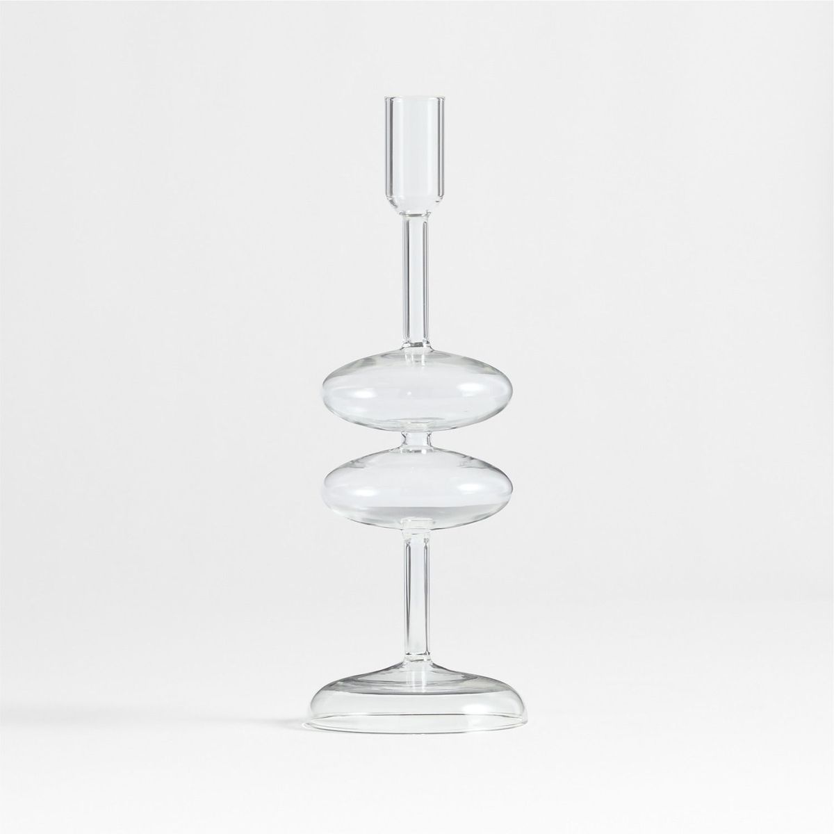 CRATE & BARREL - Candelabro Venezia en Vidrio 29 cm x 9 cm 