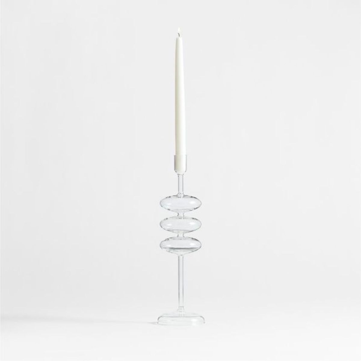 CRATE & BARREL - Candelabro Venezia en Vidrio 35 cm x 9 cm 