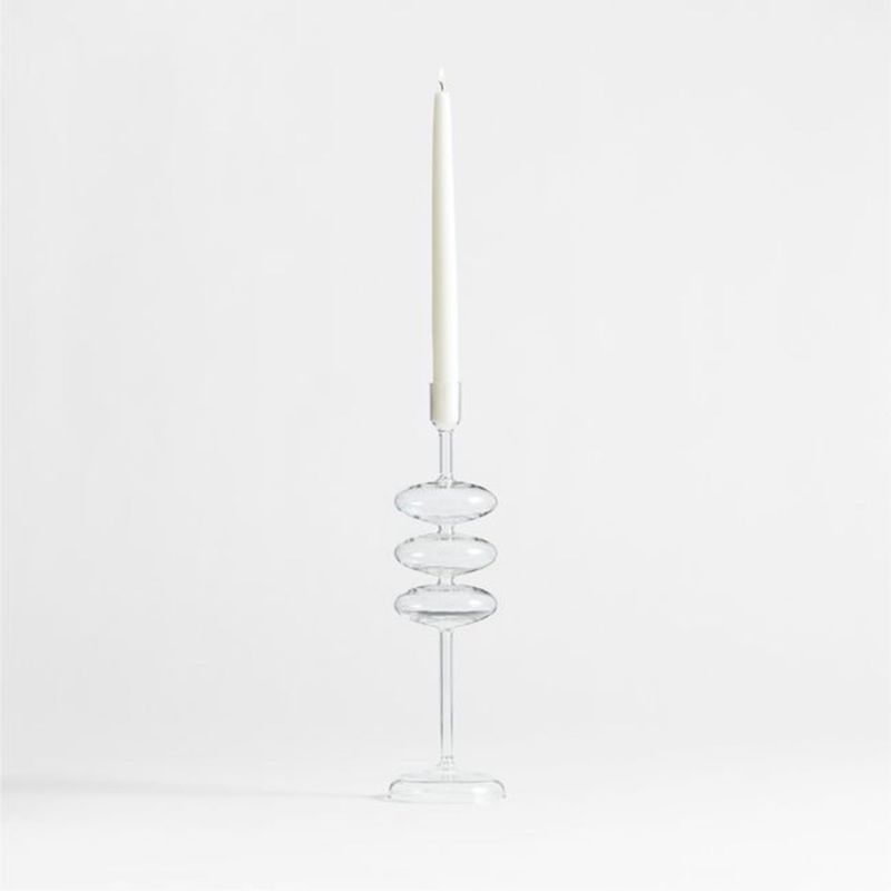CRATE & BARREL - Candelabro Venezia en Vidrio 35 cm x 9 cm 