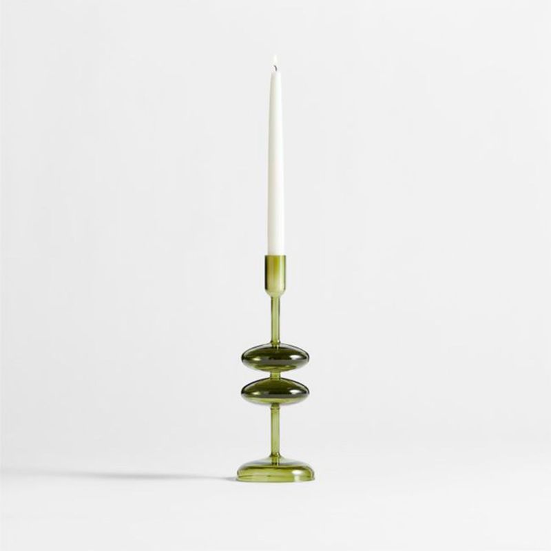 CRATE & BARREL - Candelabro Venezia Verde 29 cm