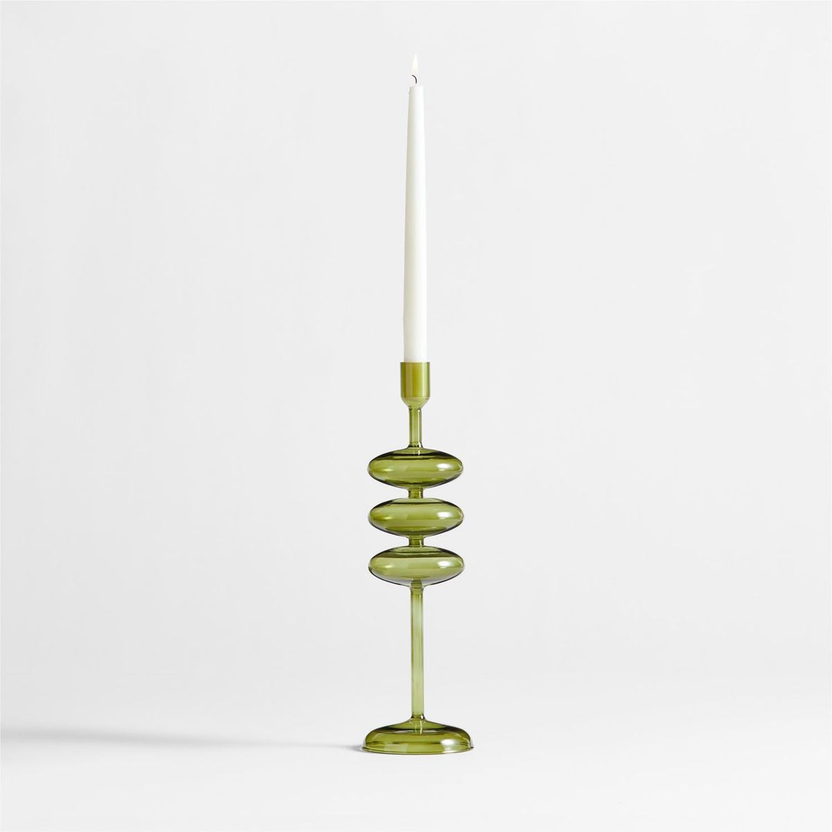 CRATE & BARREL - Candelabro Venezia Verde 35 cm