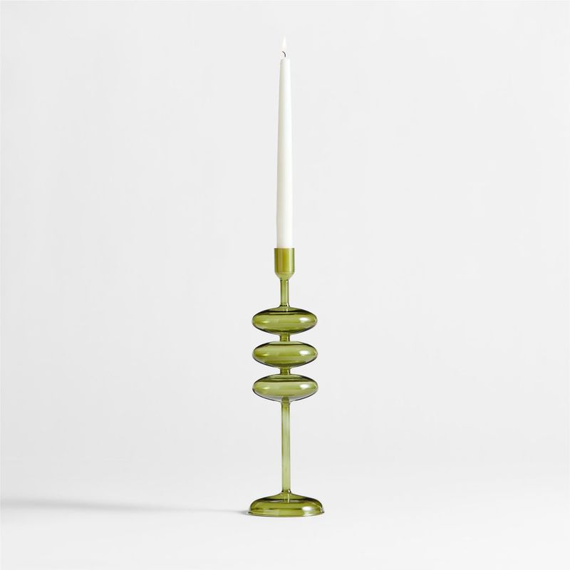 CRATE & BARREL - Candelabro Venezia Verde 35 cm