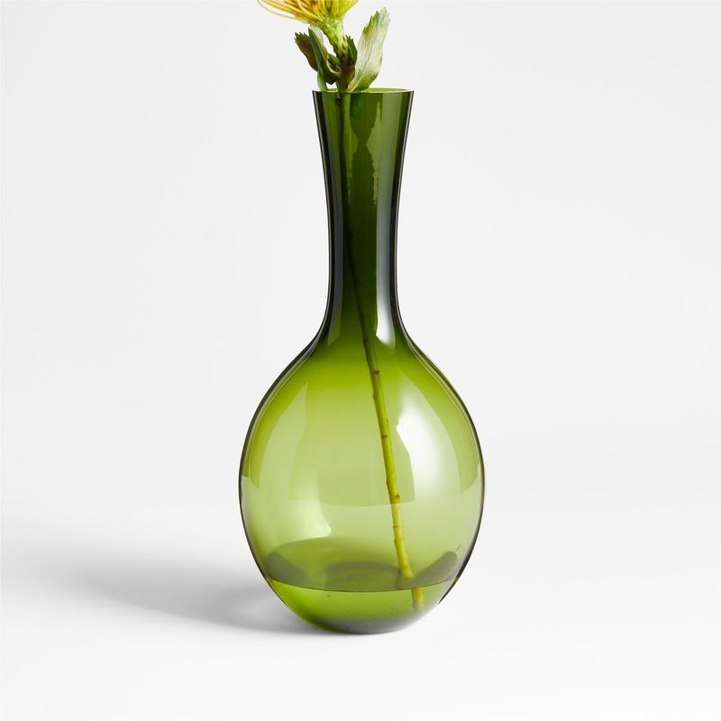 CRATE & BARREL - Florero Dyon en Vidrio 30 cm x 14 cm 