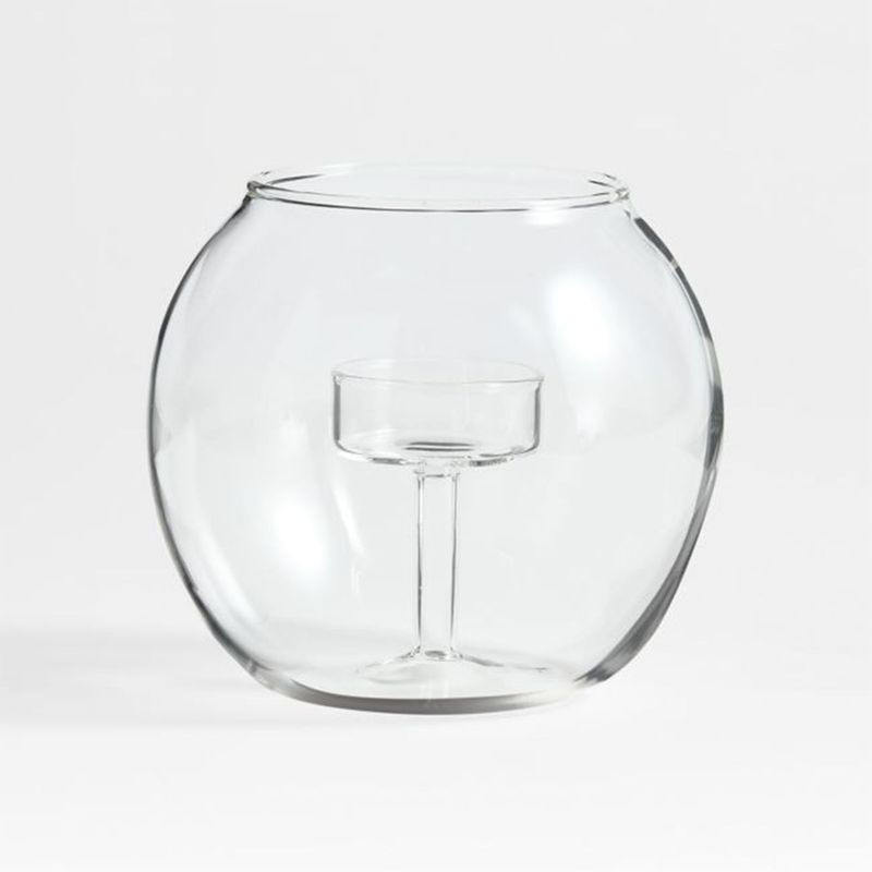 CRATE & BARREL - Porta velas Alina en Vidrio 11 cm x 13 cm 