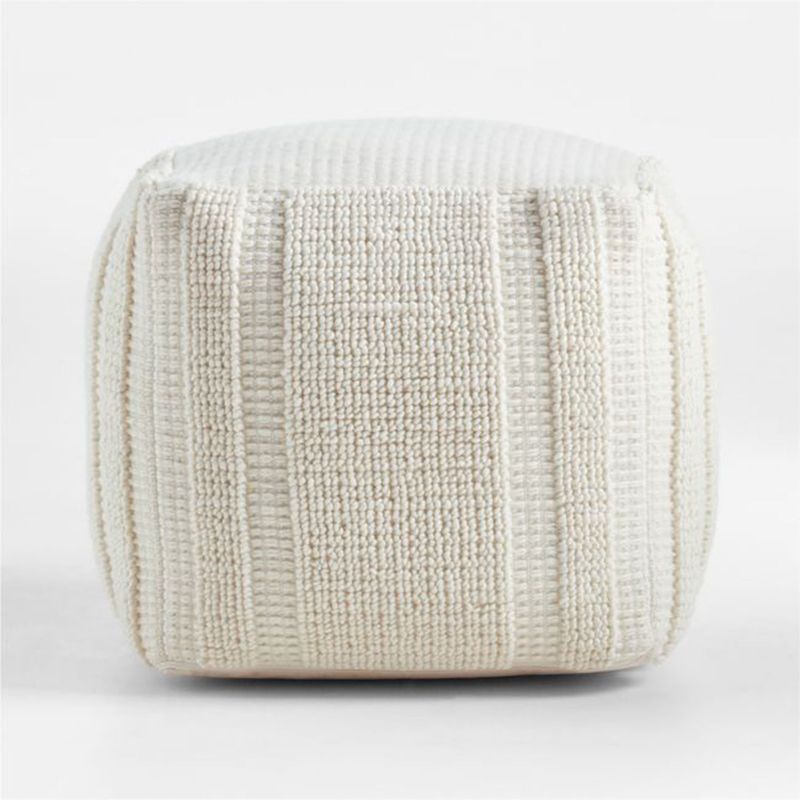 CRATE & BARREL - Pouf Pampas 46 cm x 46 cm