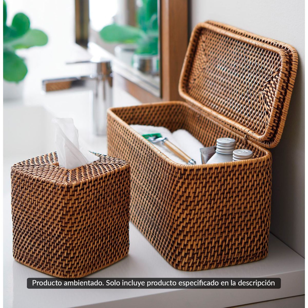 CRATE & BARREL - Caja para Pañuelos Sedona Miel