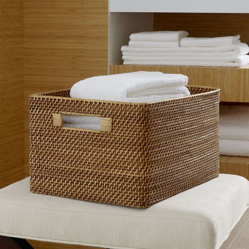 CRATE & BARREL - Canasto Sedona Miel Rectangular Grande