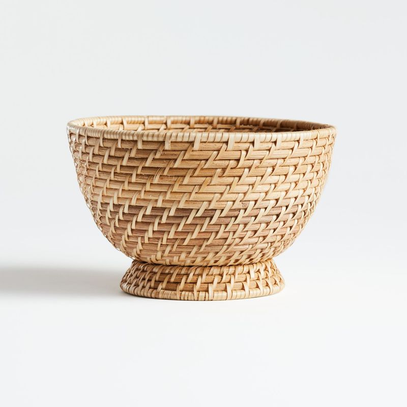 CRATE & BARREL - Bowl Artesia Natural en Ratán Pequeña 