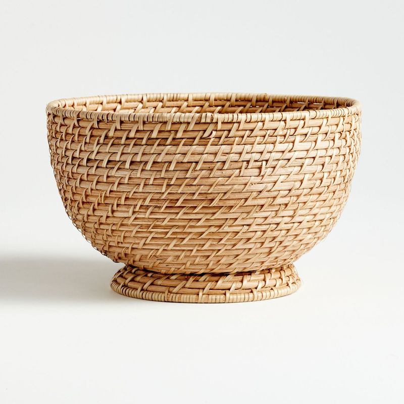 CRATE & BARREL - Bowl Artesia Natural en Ratán Grande