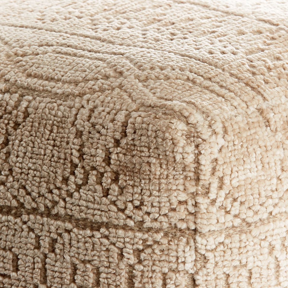 CRATE & BARREL - Puff Lennon Beige 46 x 46 cm 