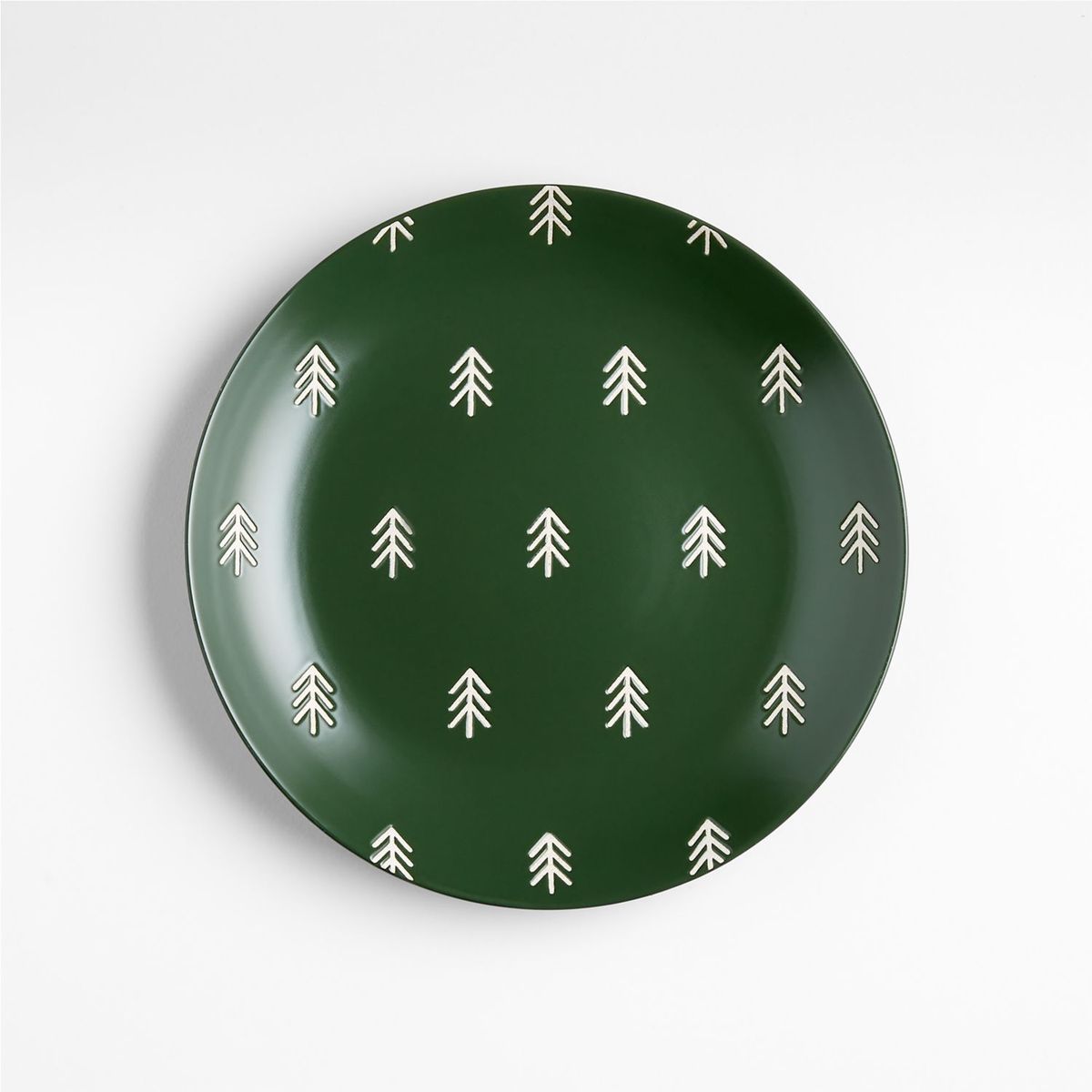 CRATE & BARREL - Plato de ensalada Evergreen Forest en Gres 22 cm x 3 cm