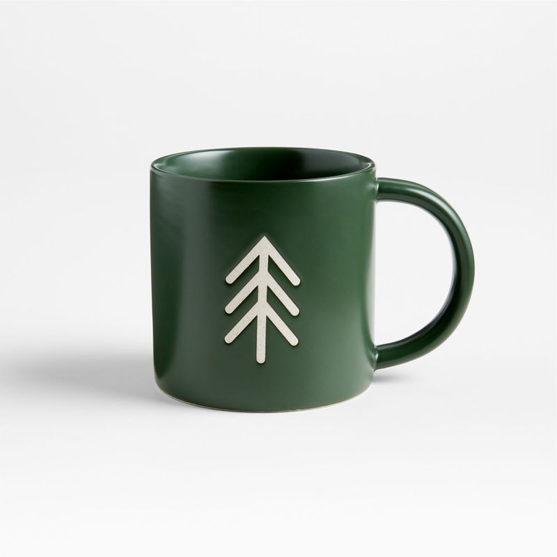 CRATE & BARREL - Mug Gres Evergreen Forest  9 cm 13.33cm x 9.1cm