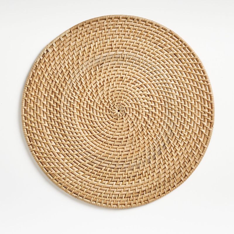 CRATE & BARREL - Individual  Artesia en Rattán Natural 36 cm
