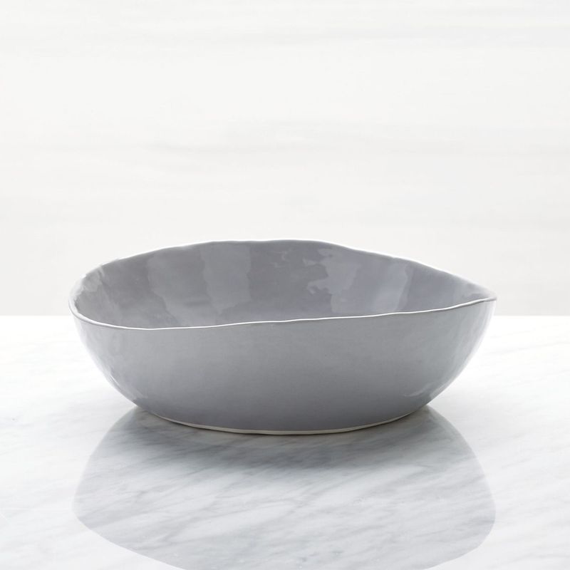 CRATE & BARREL - Bowl Bajo Mercer Gris 20 cm