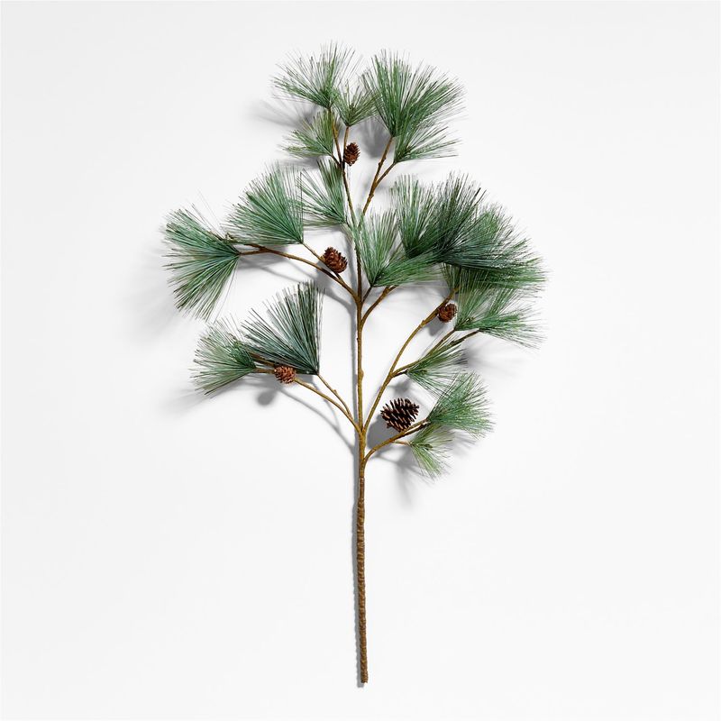 CRATE & BARREL - Rama artificial Pine Needle Stem with Pinecones en Plástico 97 cm x 8 cm
