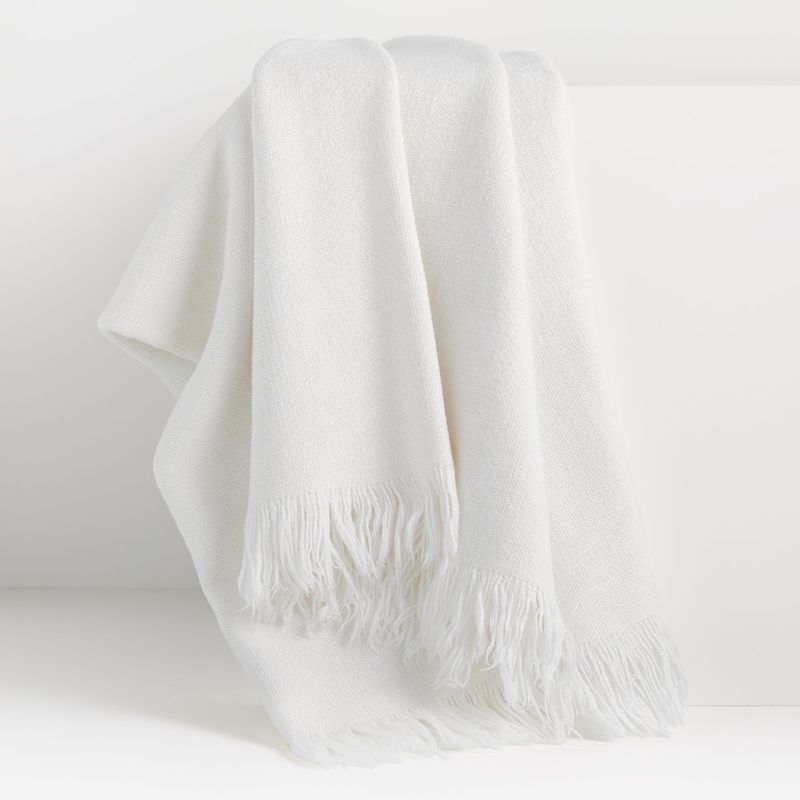 CRATE & BARREL - Manta Plain Blanca 140 x 178 cm