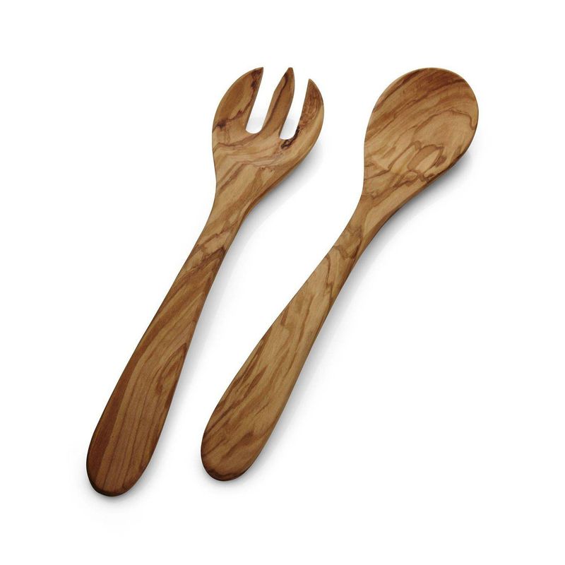 CRATE & BARREL - Piezas de Servir en Madera de Olivo Set x 2
