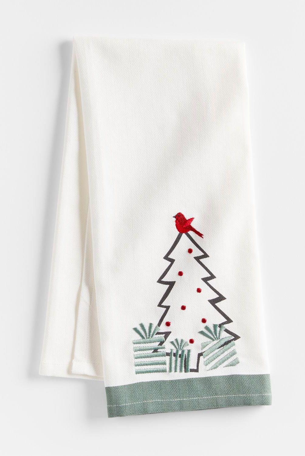 CRATE & BARREL - Paño de cocina Árbol de Navidad de Algodón 71 x 46 cm