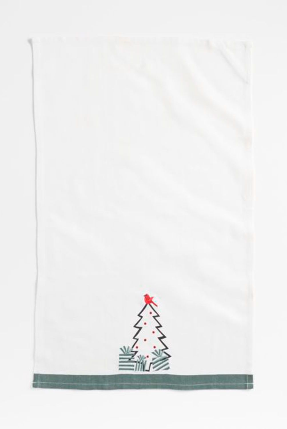 CRATE & BARREL - Paño de cocina Árbol de Navidad de Algodón 71 x 46 cm