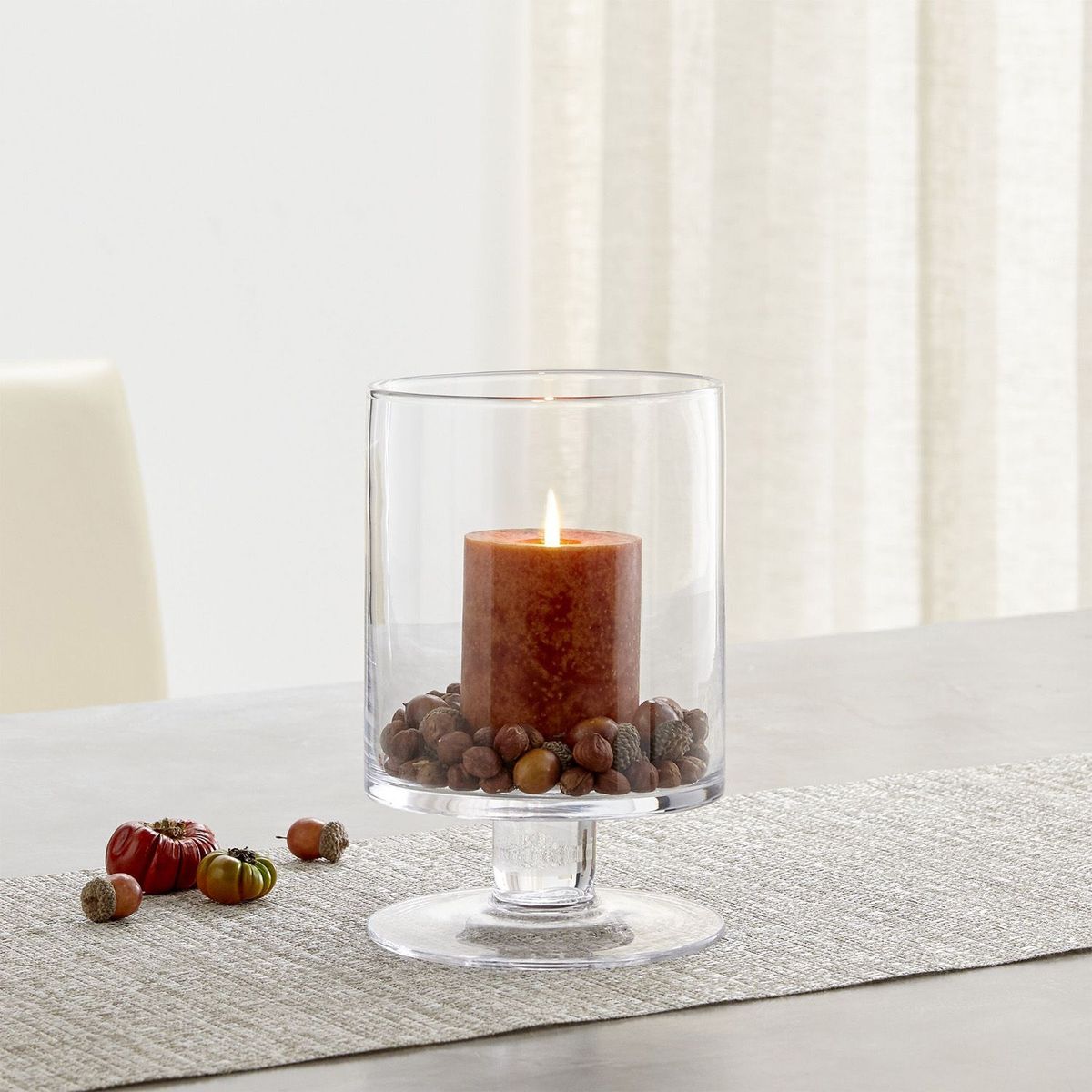 CRATE & BARREL - Porta velas London en Vidrio 23 cm x 15 cm 