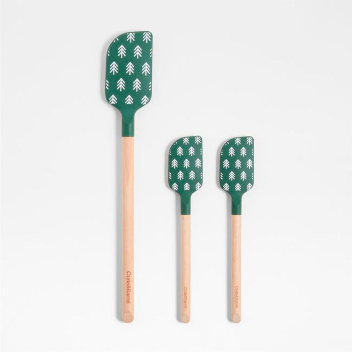 CRATE & BARREL - Espátula Navidad Árboles Verde