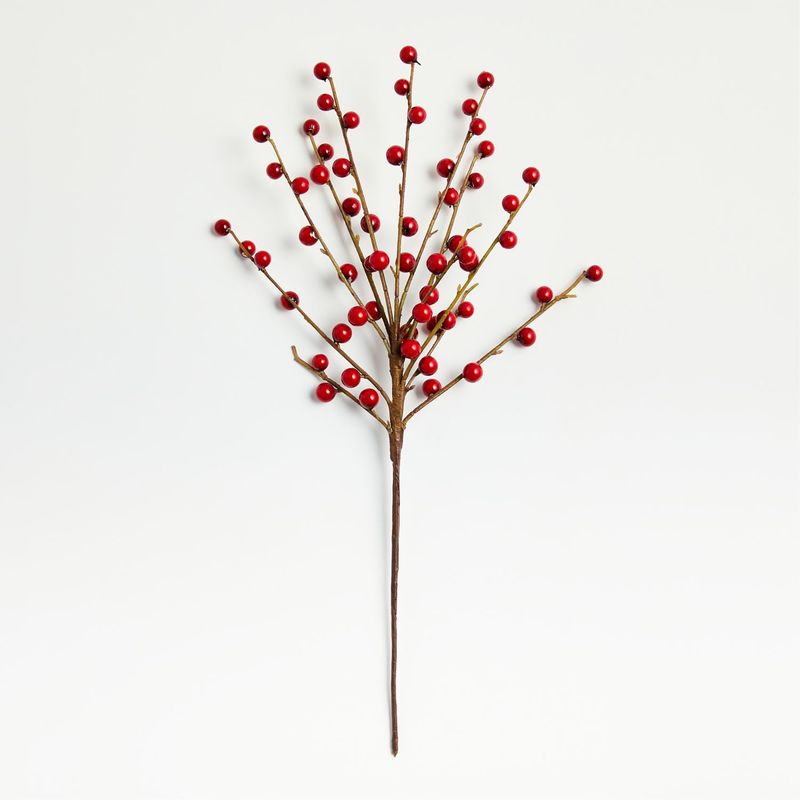 CRATE & BARREL - Rama artificial Red Berry Pick en Poliuretano 41 cm x 20 cm