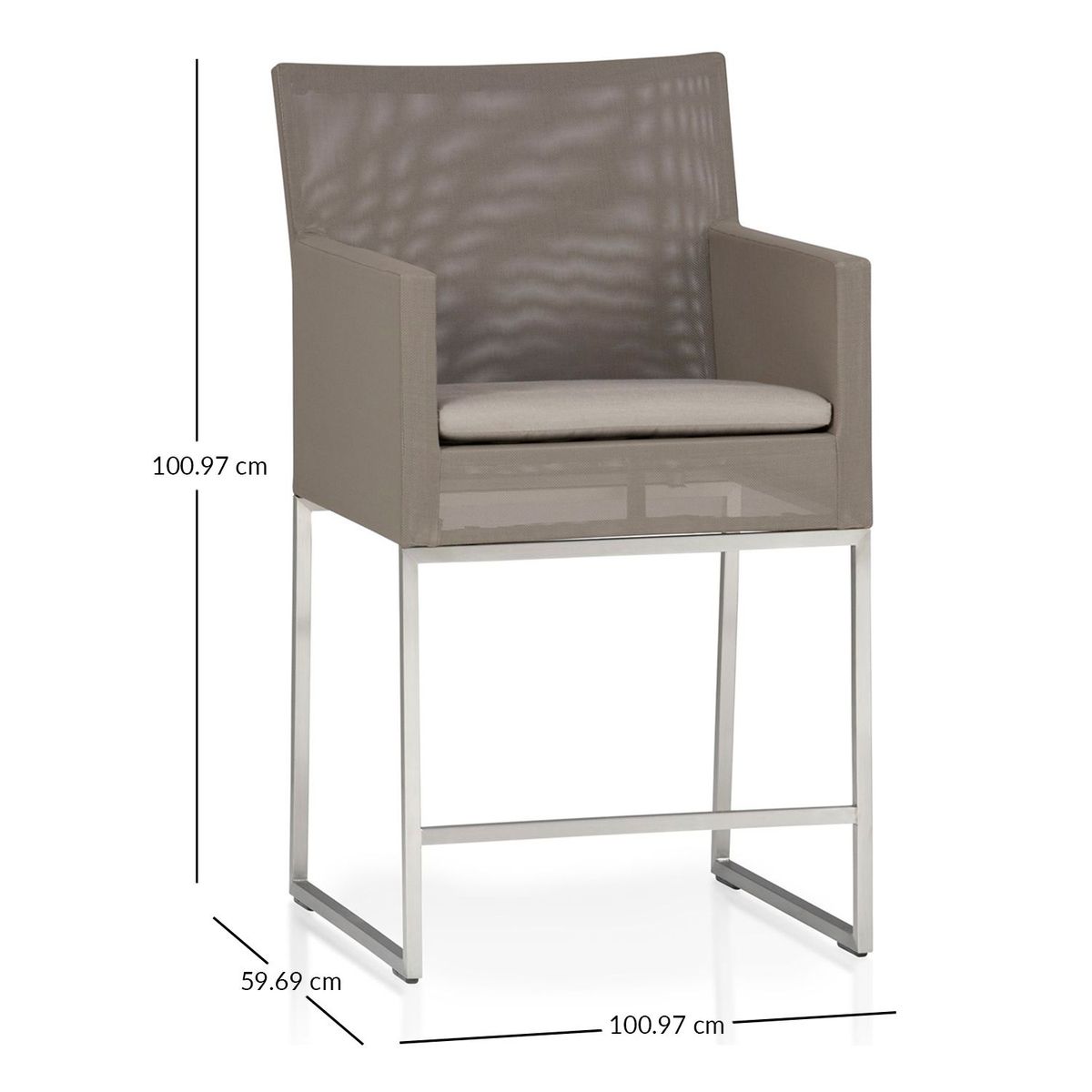 CRATE & BARREL - Silla Alta con Cojín Dune 61cm