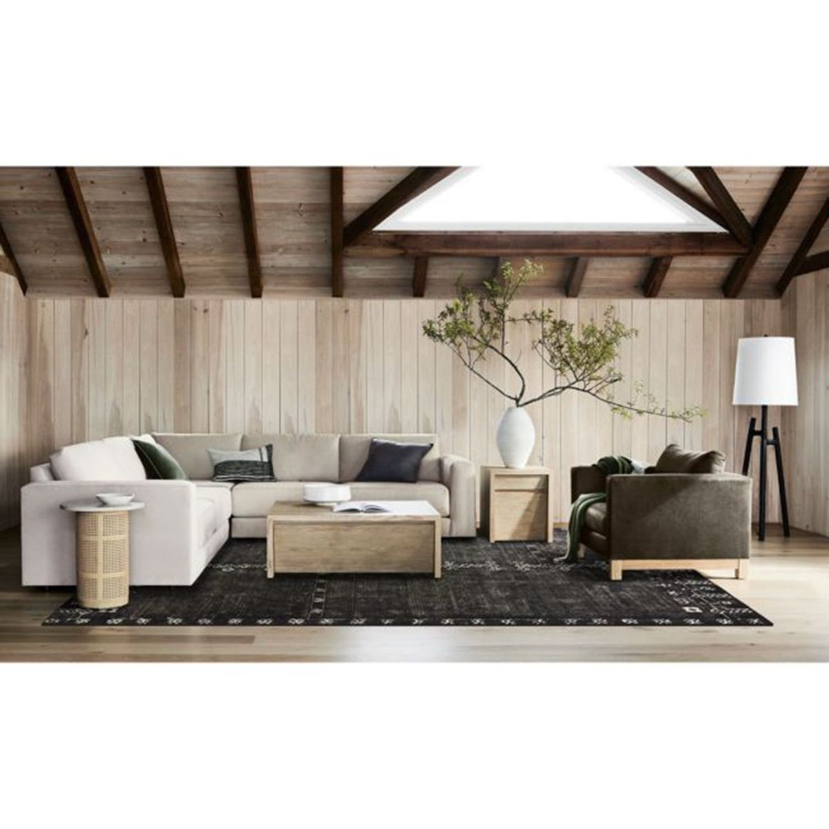 CRATE & BARREL - Sofá Peyton 3 puestos Tela