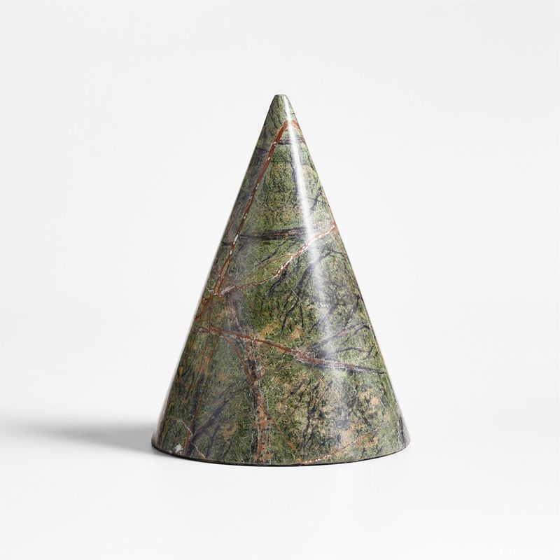 CRATE & BARREL - Adorno Cono Mármol 20 x 15 cm