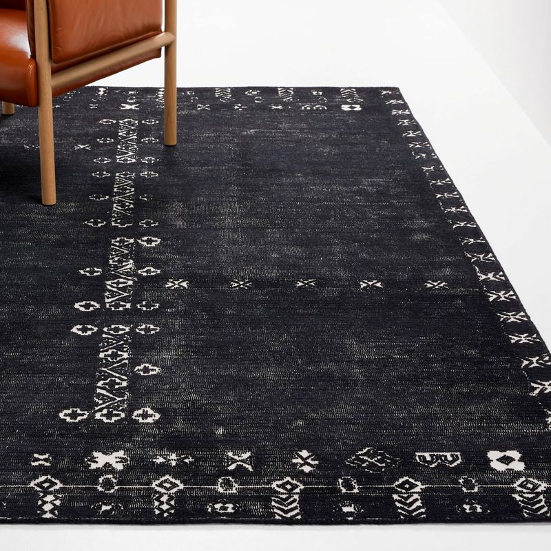 CRATE & BARREL - Alfombra Erria Negra en Lana