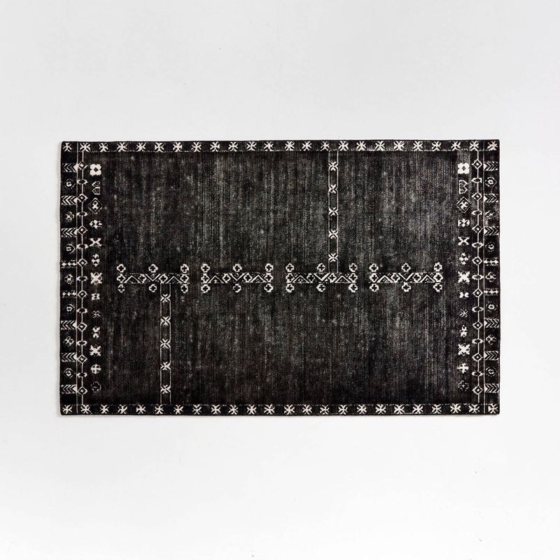 CRATE & BARREL - Alfombra Erria Negra en Lana