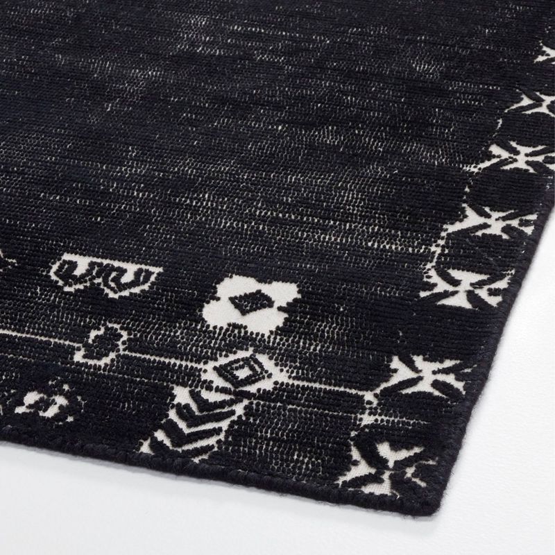 CRATE & BARREL - Alfombra Erria Negra en Lana