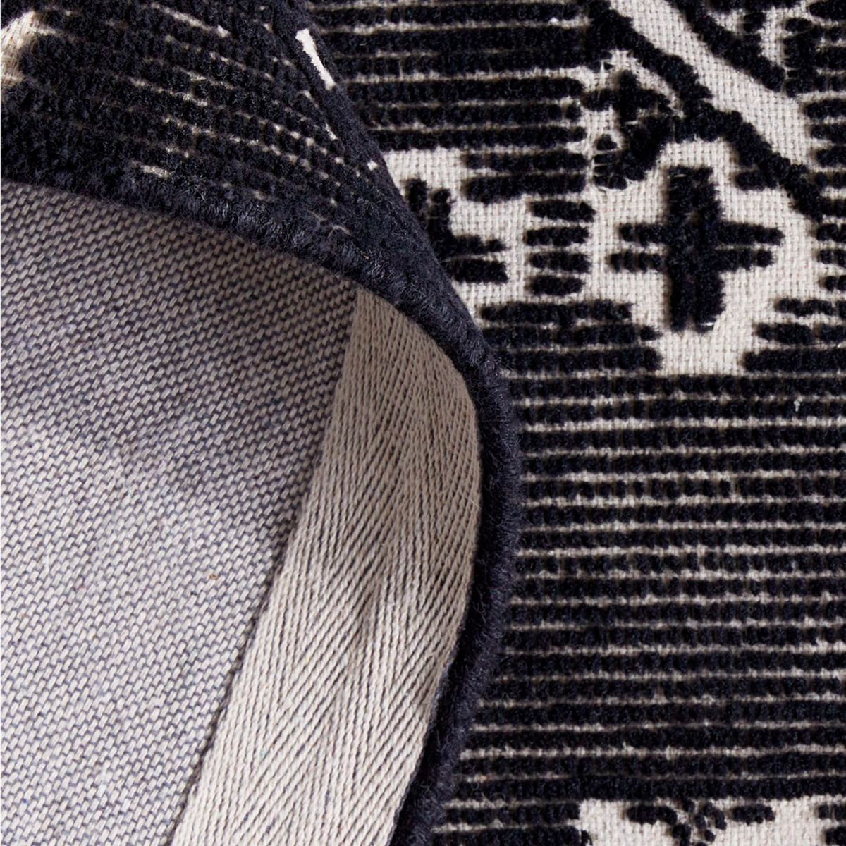 CRATE & BARREL - Alfombra Erria Negra en Lana