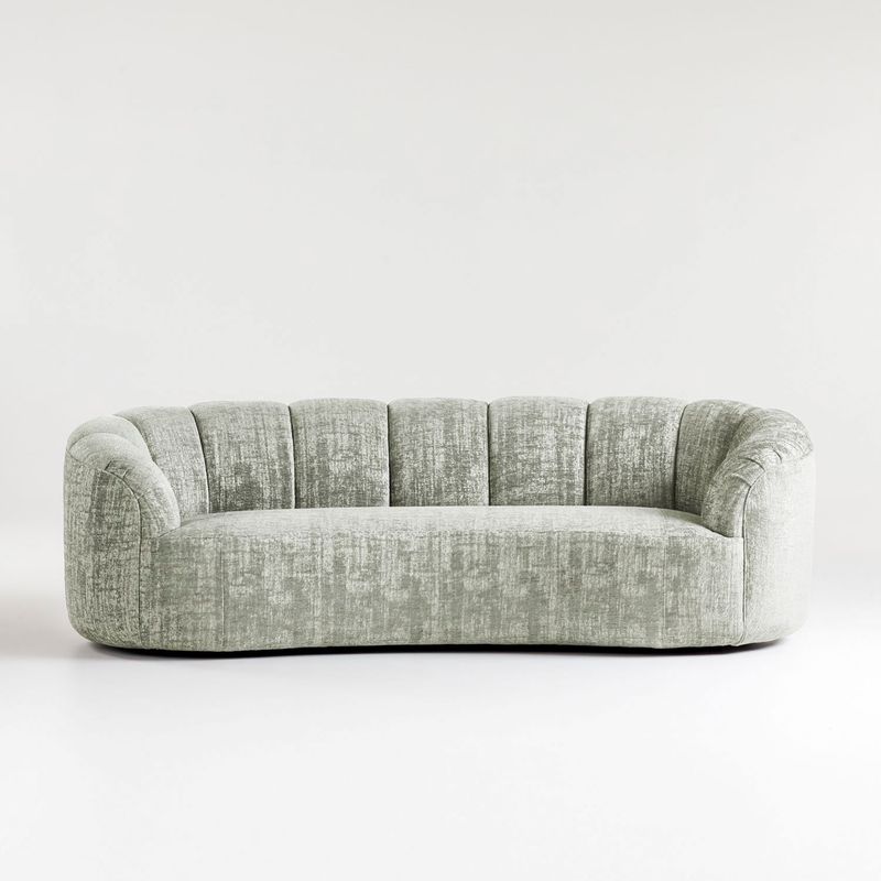 CRATE & BARREL - Sofá Rouelle 3 Puestos en Terciopelo 234 cm 