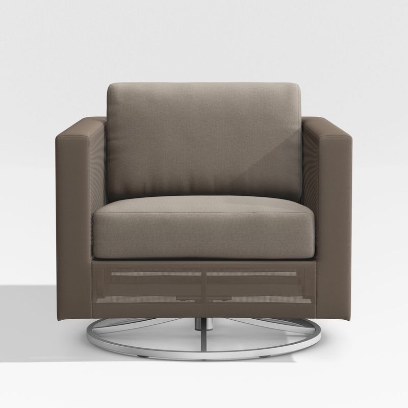 CRATE & BARREL - Poltrona Dune Giratoria Gris 