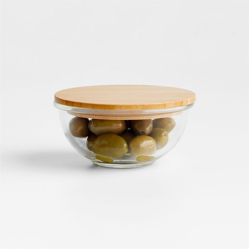 CRATE & BARREL - Bowl Bamboo en Vidrio  