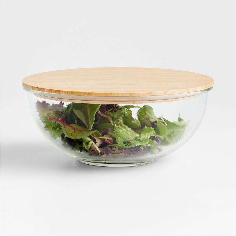 CRATE & BARREL - Bowl Bamboo en Vidrio  