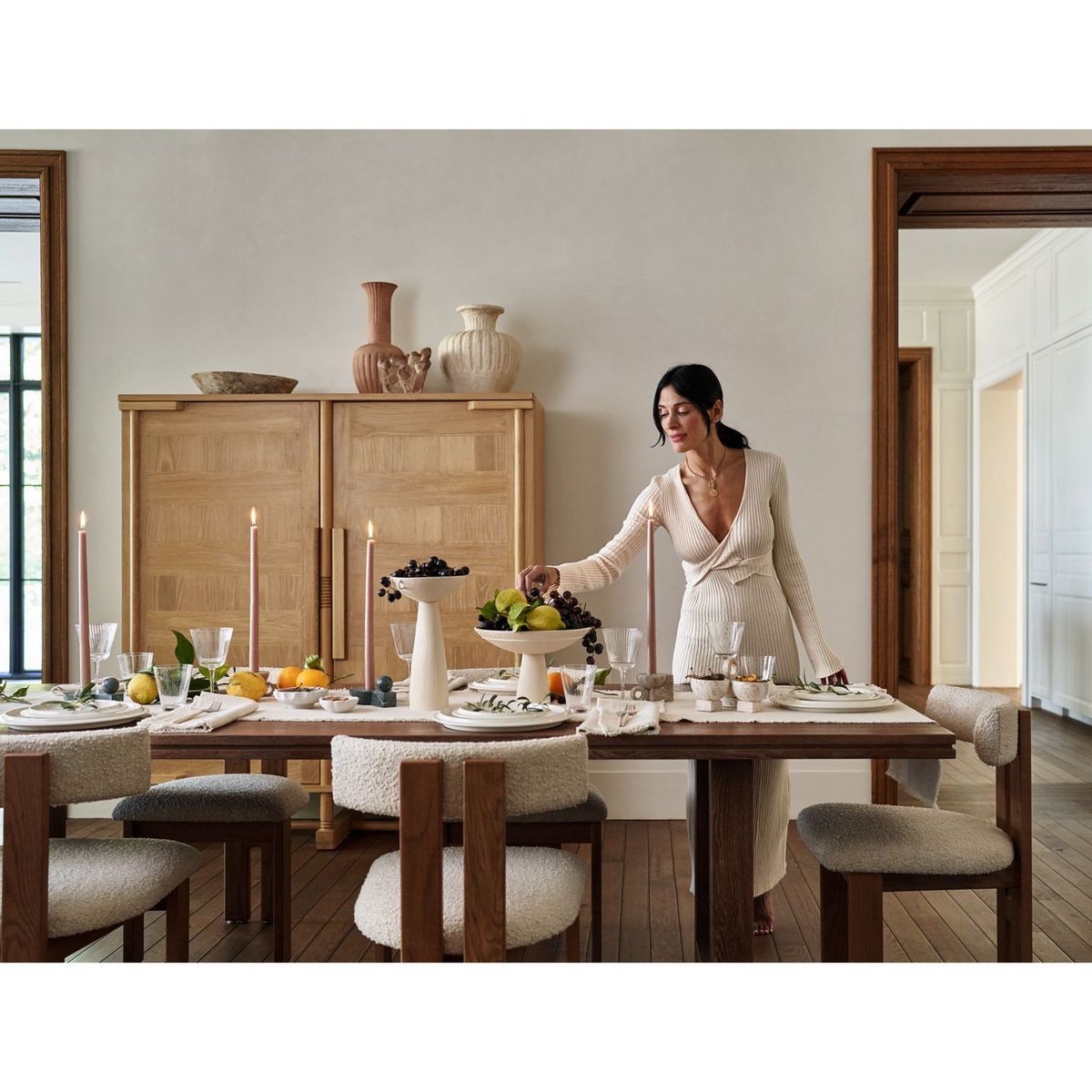 CRATE & BARREL - Silla de comedor Ceremonie en Tela