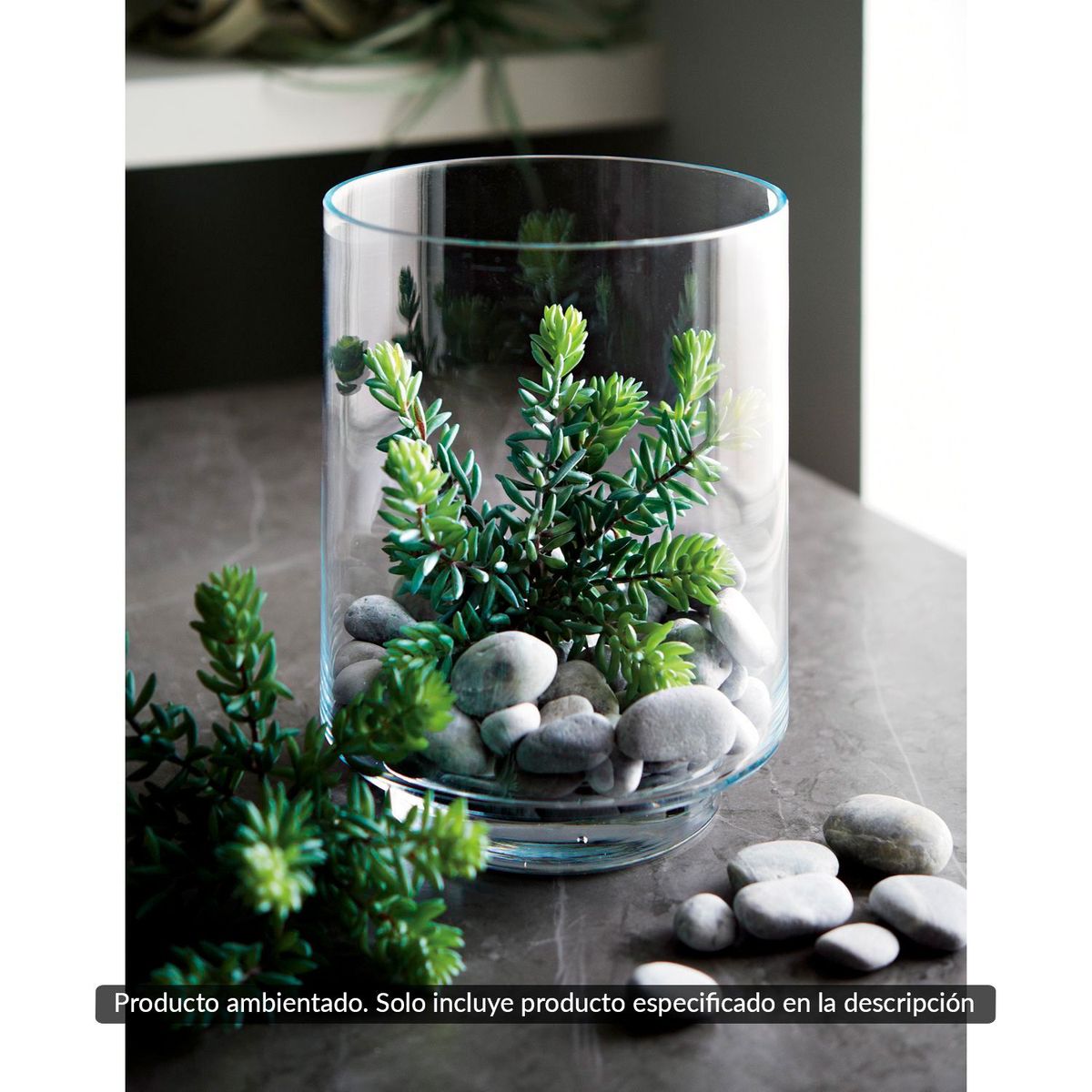 CRATE & BARREL - Porta velas Taylor en Vidrio 23 cm x 18 cm 