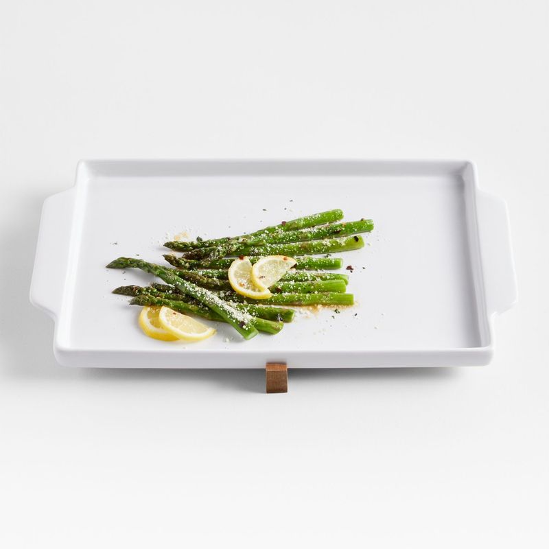 CRATE & BARREL - Bandeja Gres 26 x 49 cm