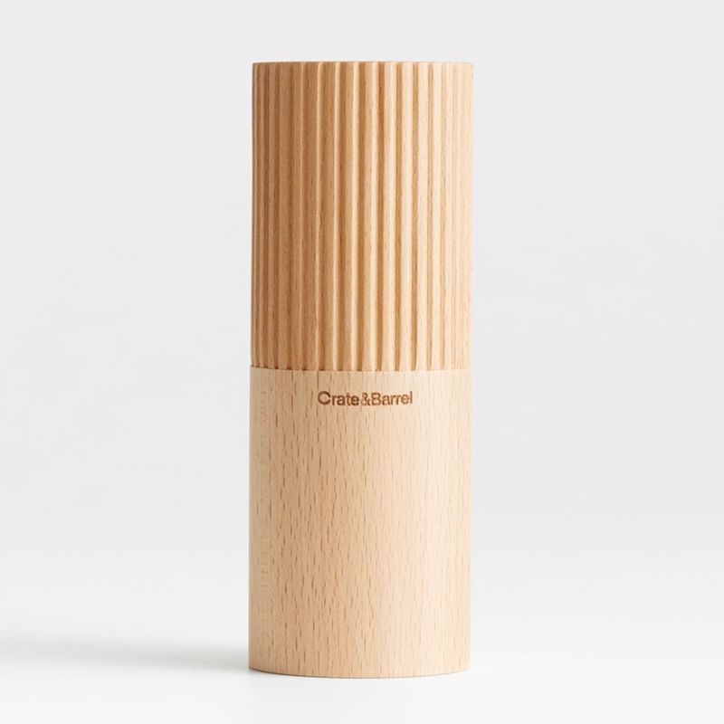 CRATE & BARREL - Salero de mesa Madera Hanno 15 cm