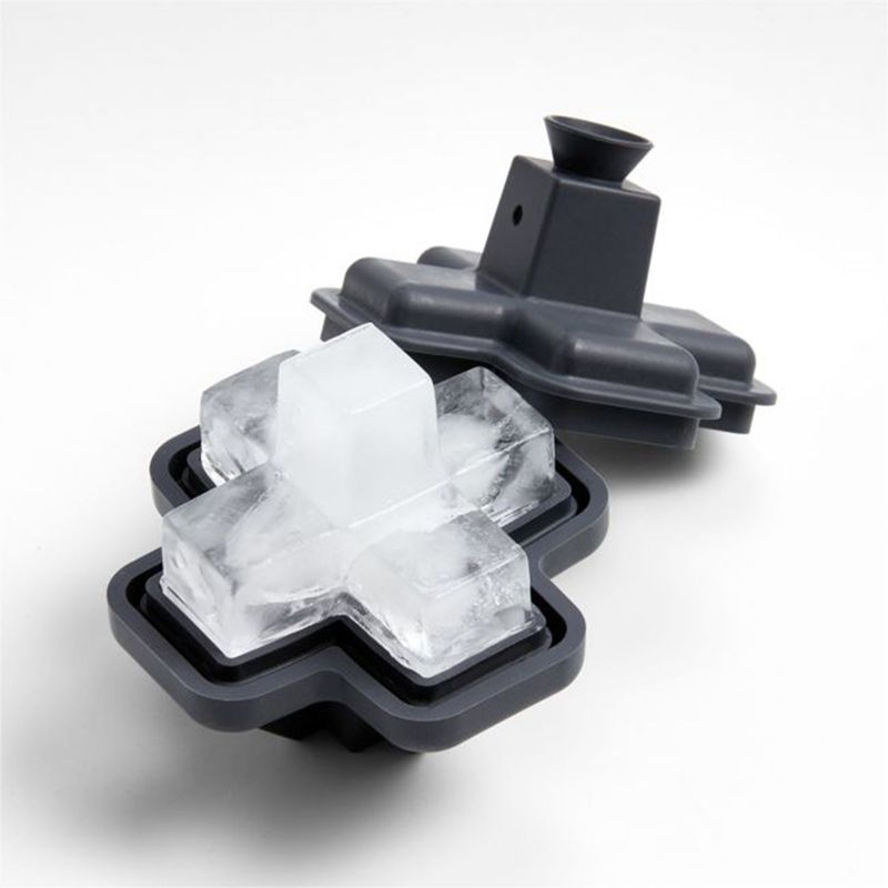 CRATE & BARREL - Molde de Hielo Jack en Silicona Gris Set x 2