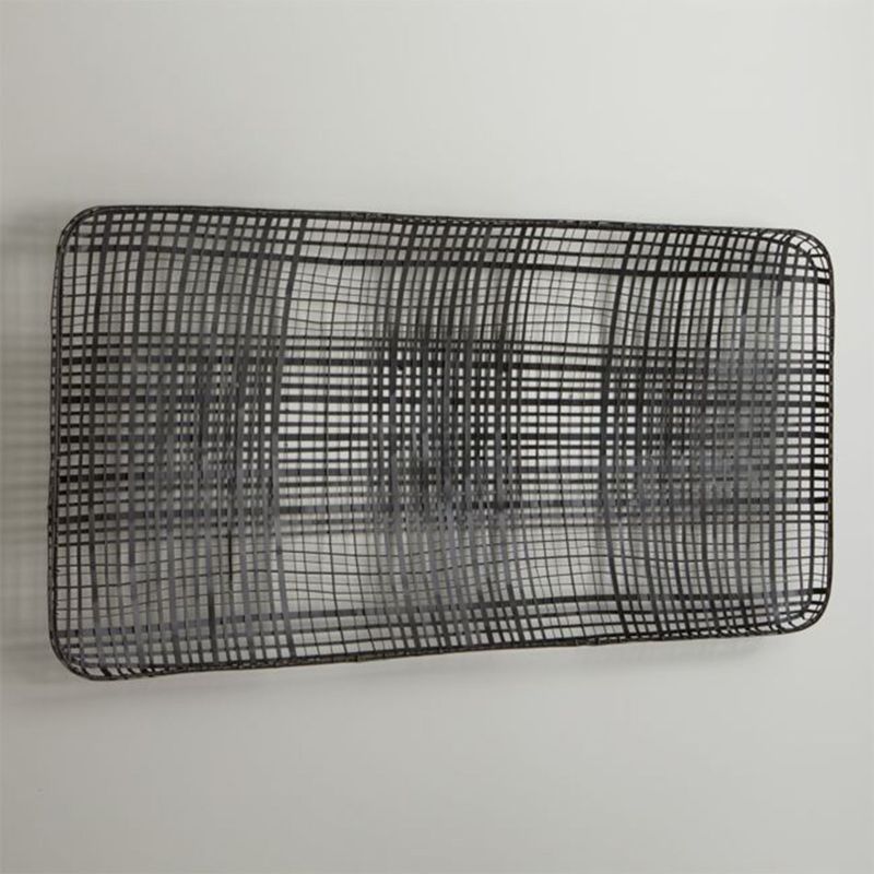 CRATE & BARREL - Adorno de Pared de Canasta de Metal Tobacco