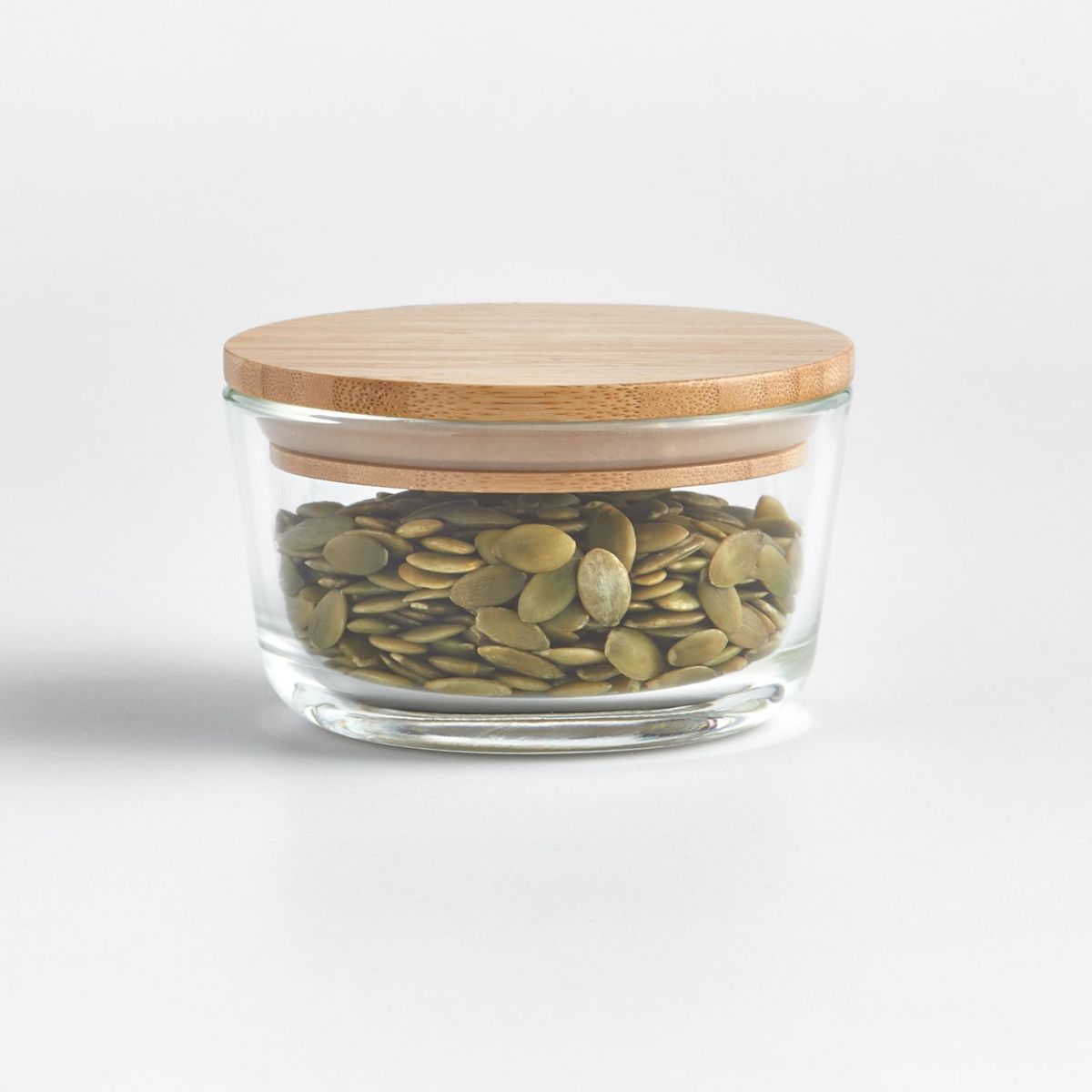 CRATE & BARREL - Contenedor Bamboo en Vidrio hermético 0,2 L