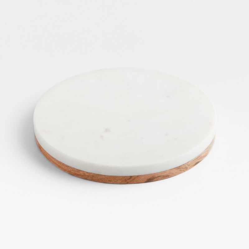 CRATE & BARREL - Portacalientes Marble and wood en Mármol  