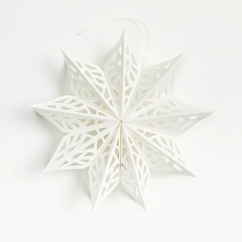 CRATE & BARREL - Adorno para árbol Snowflake en Papel 8 cm x 15 cm