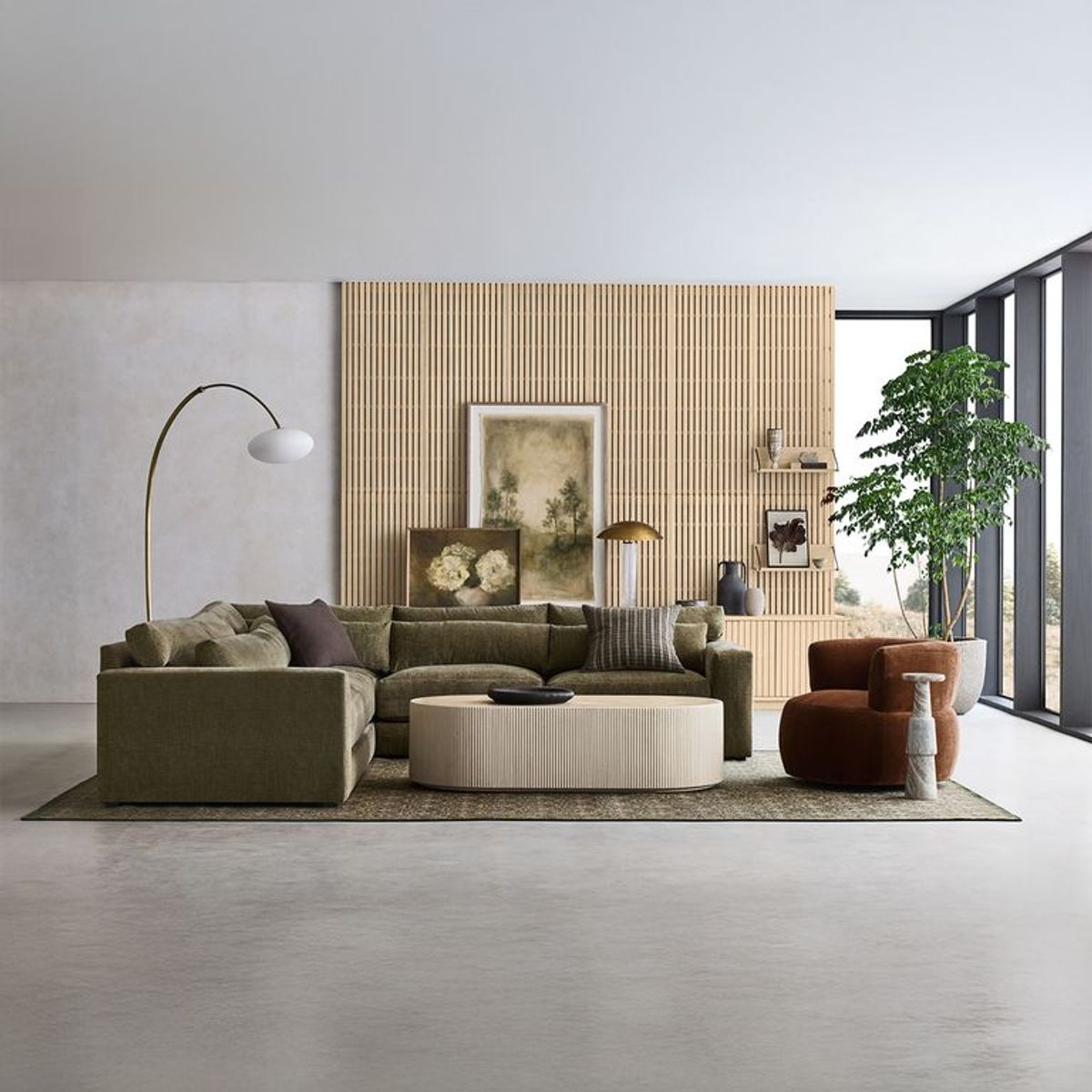 CRATE & BARREL - Mesa de centro KAHN 157CM