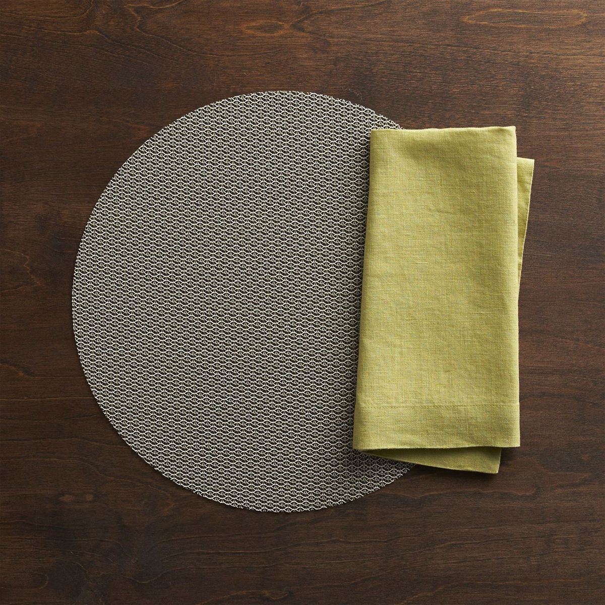 CRATE & BARREL - Individual Chilewich Knitty Fácil Limpieza Gris 38 cm