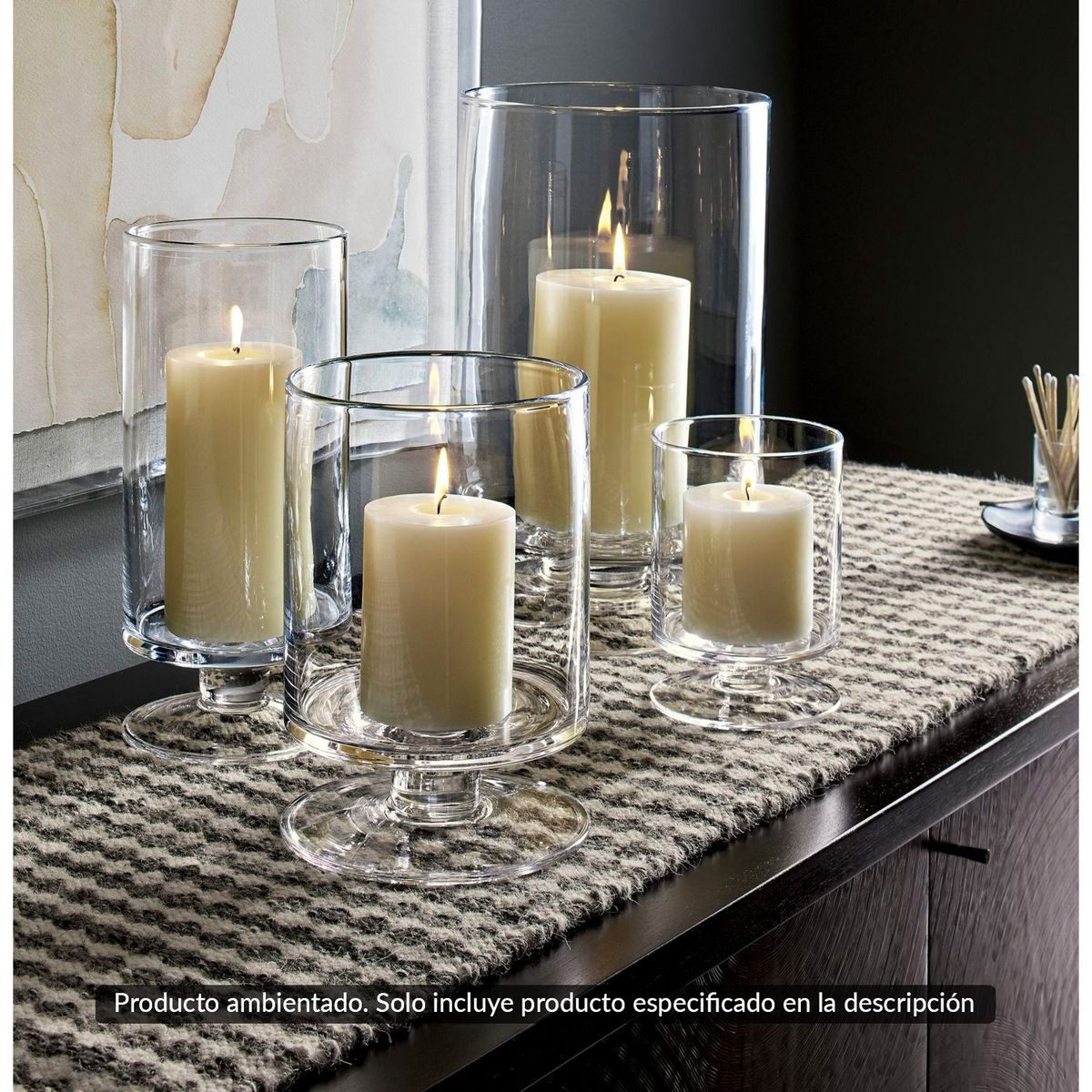 CRATE & BARREL - Porta velas London en Vidrio 15 cm x 11 cm 